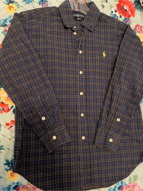 Ralph Lauren bundle of 3 ,  boys  Long-Sleeve Navy Plaid Button-Down Shirt